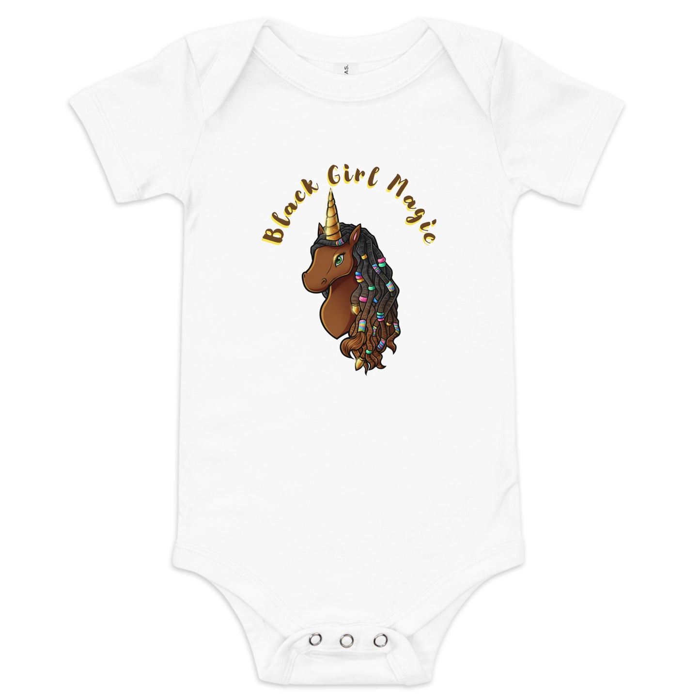 Baby Short White Sleeve One Piece: Black Girl Magic II