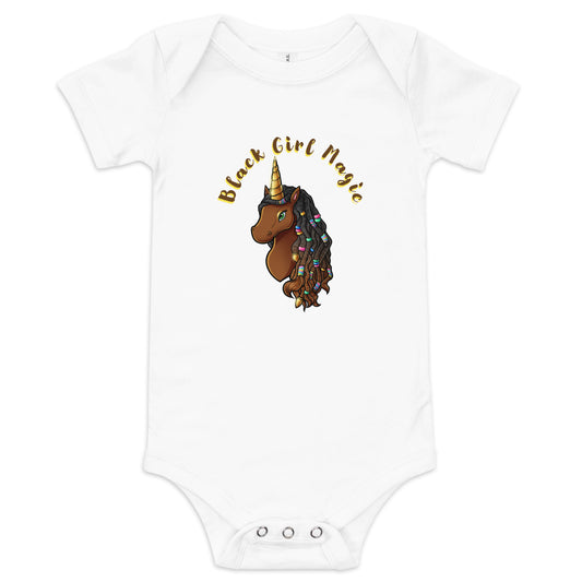 Baby Short White Sleeve One Piece: Black Girl Magic II