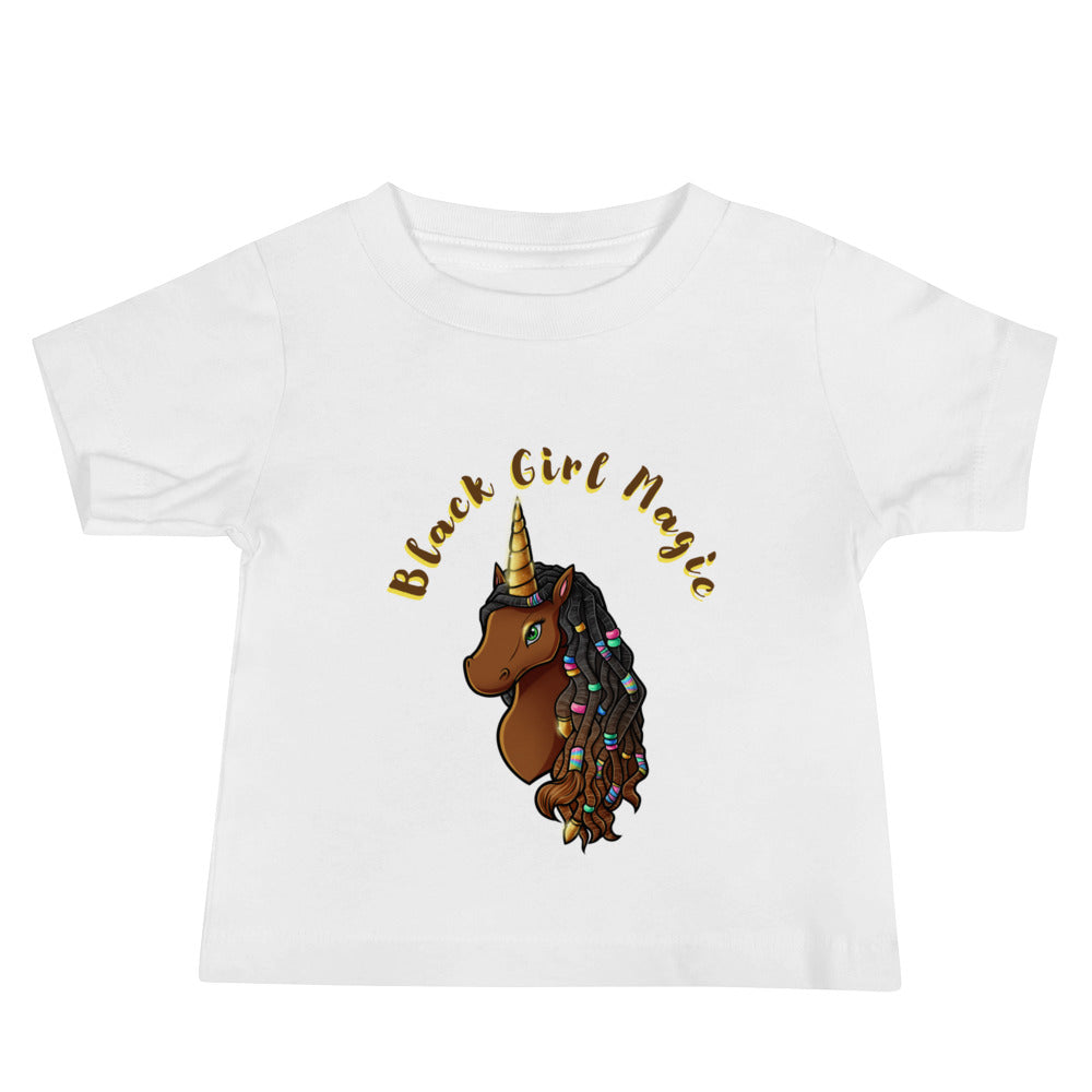 Baby Jersey Short Sleeve White Tee: Black Girl Magic II