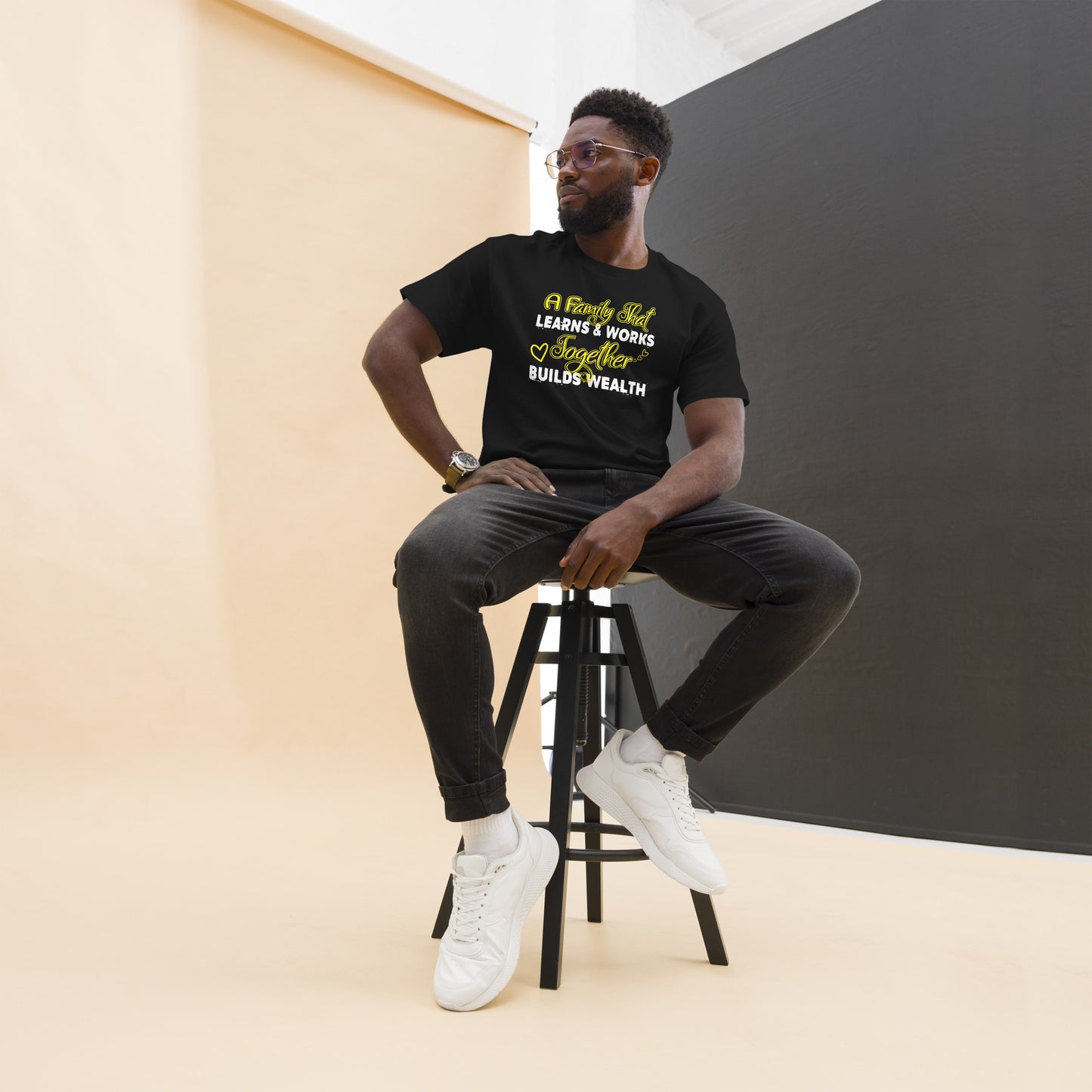 Men's Classic Tee: A Family That Learns & Works Together Builds Wealth