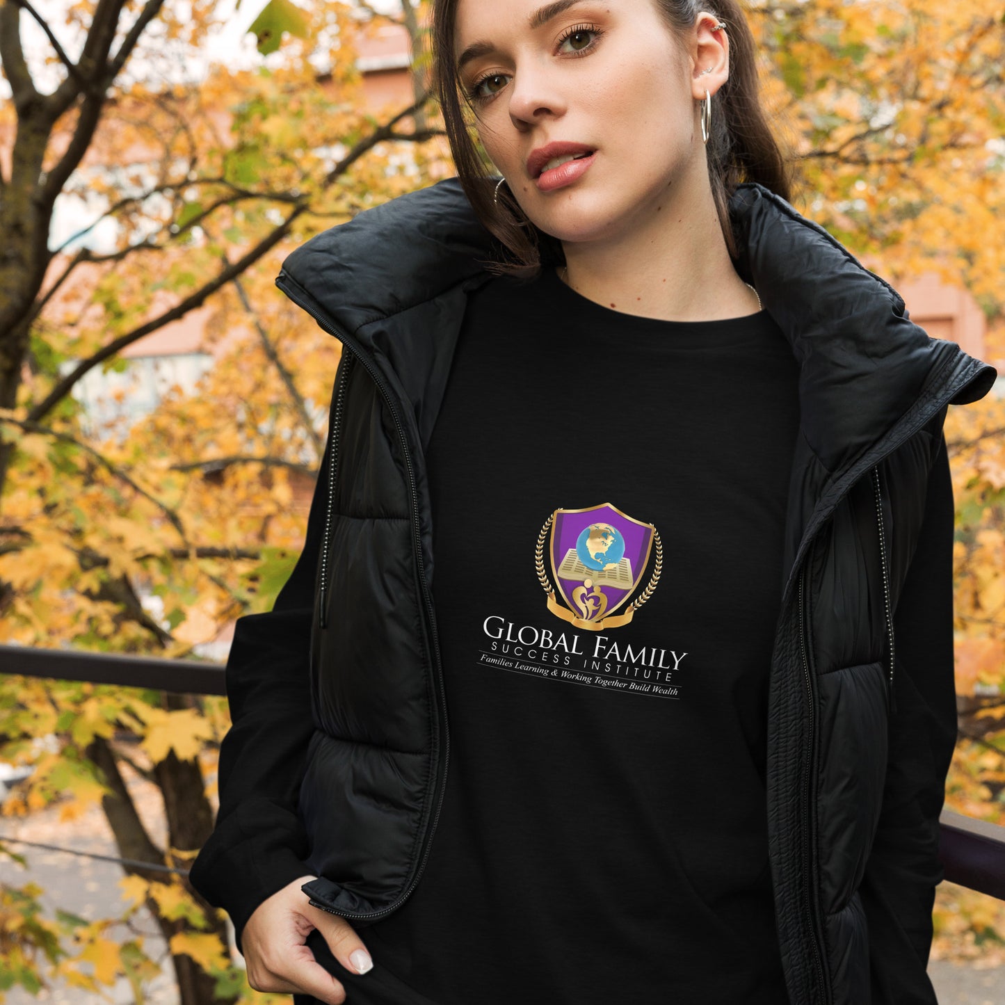 Unisex Long Sleeve Black Tee: Global Family Success Institute