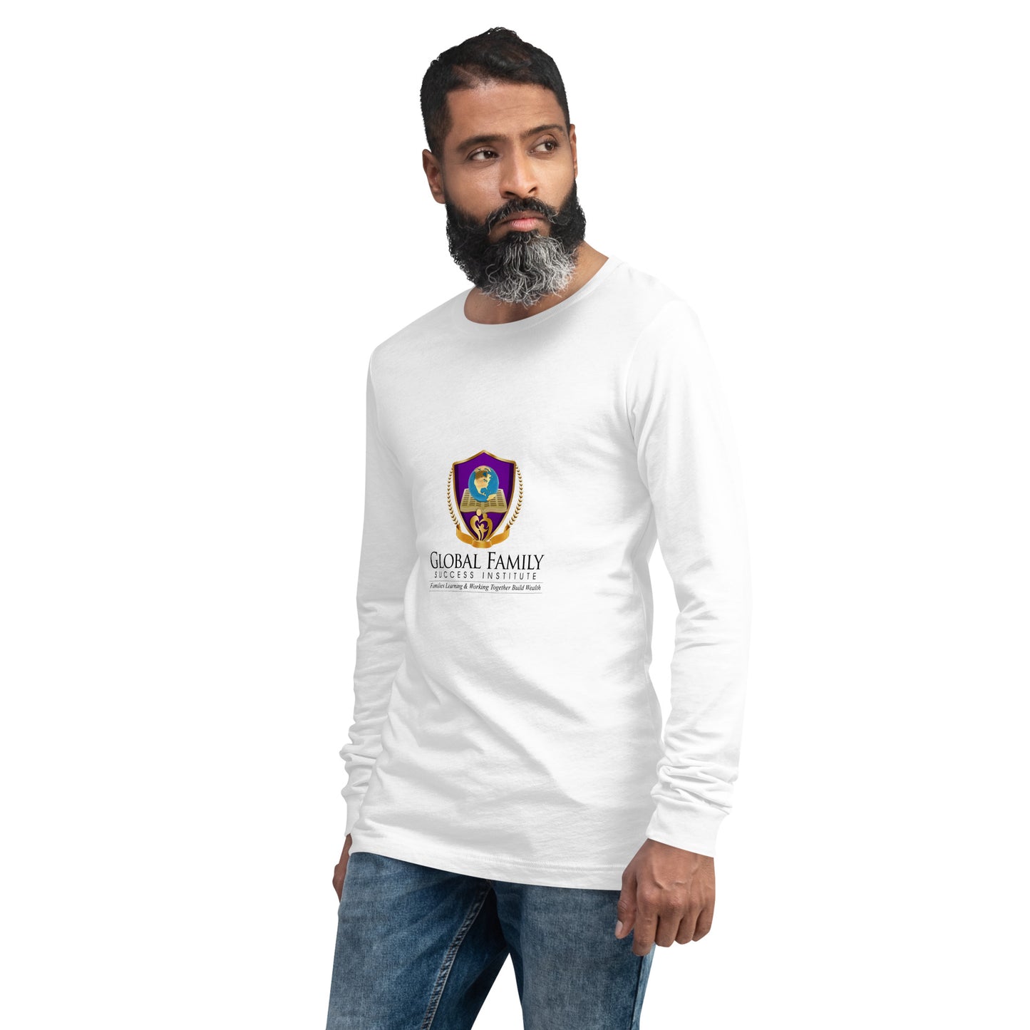 Unisex Long Sleeve White Tee: Global Family Success Institute