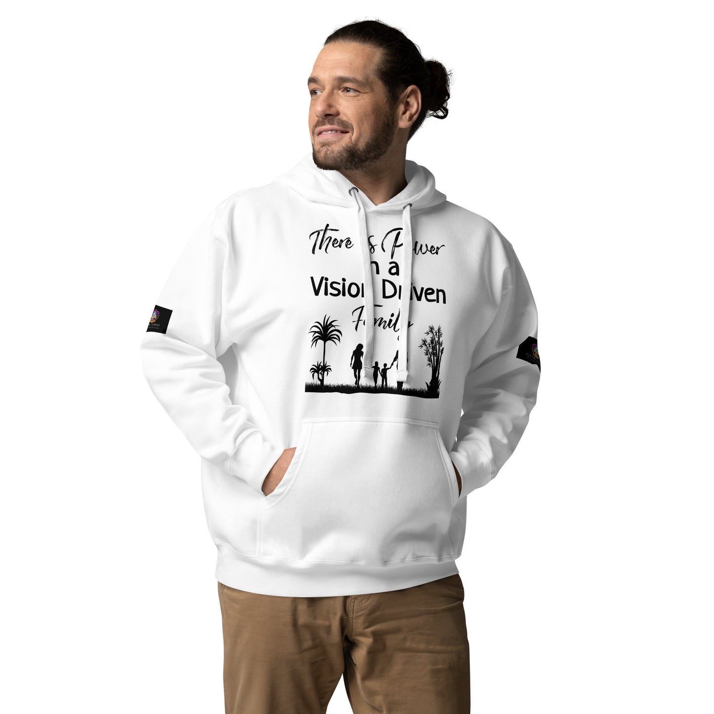 Unisex White Hoodie: There is Power In A Vision Driven Family II