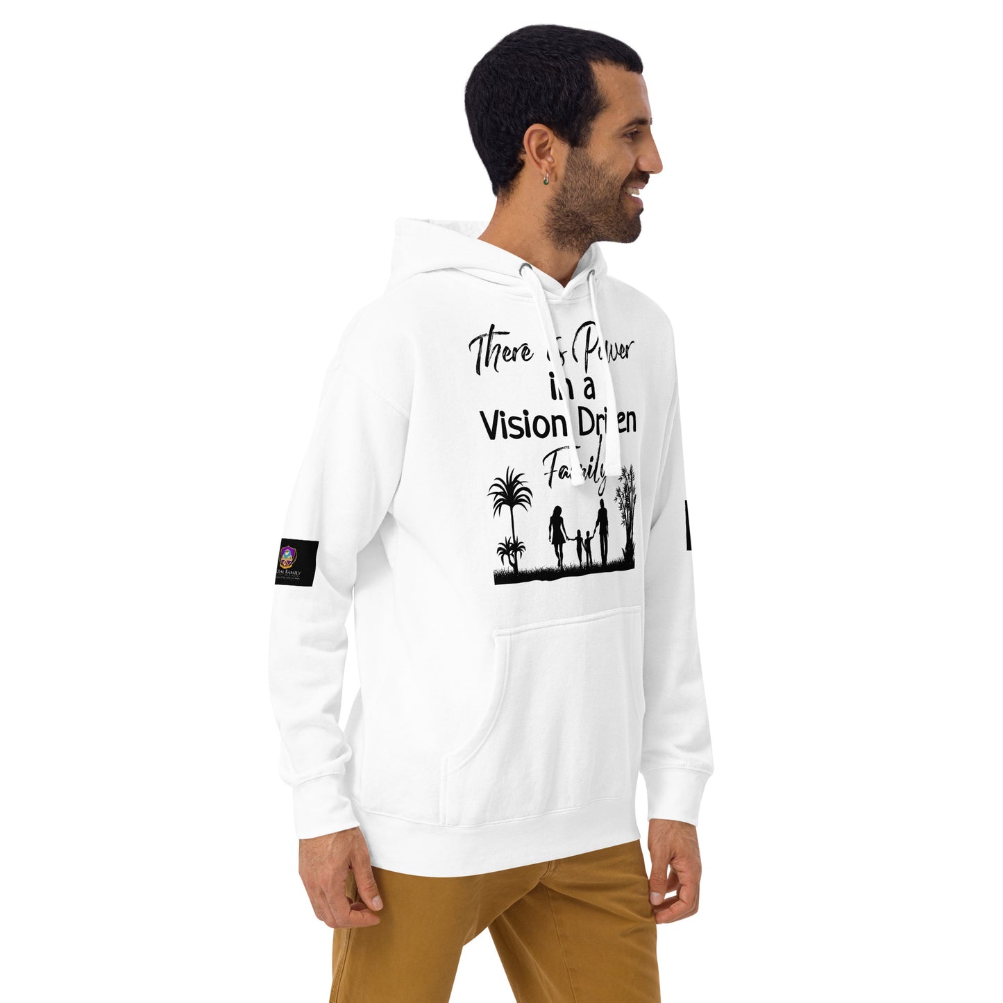 Unisex White Hoodie: There is Power In A Vision Driven Family II