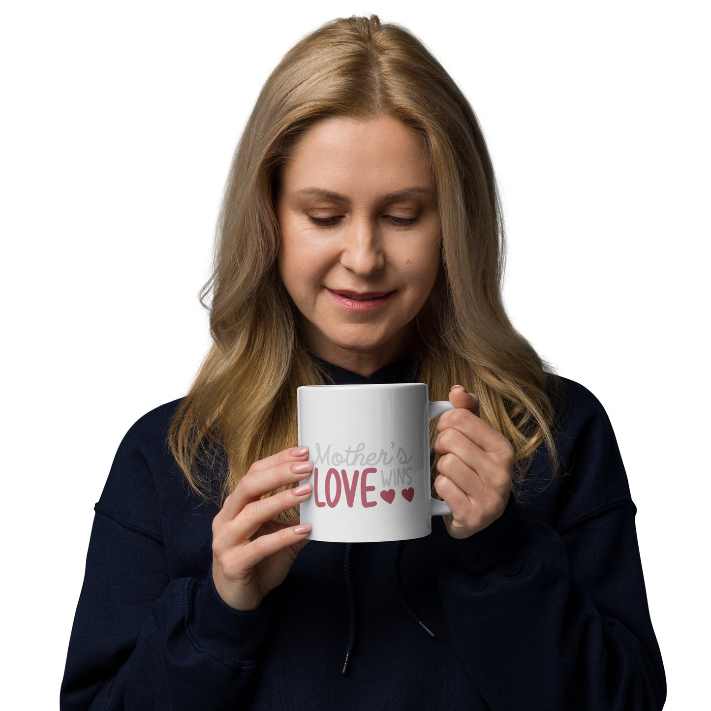 White Glossy Mug: Mom Loves Wins